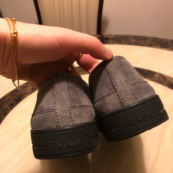 Auth Prada Suede Loafers in Dark Grey Size 7.5/8 - Picture 6 of 8